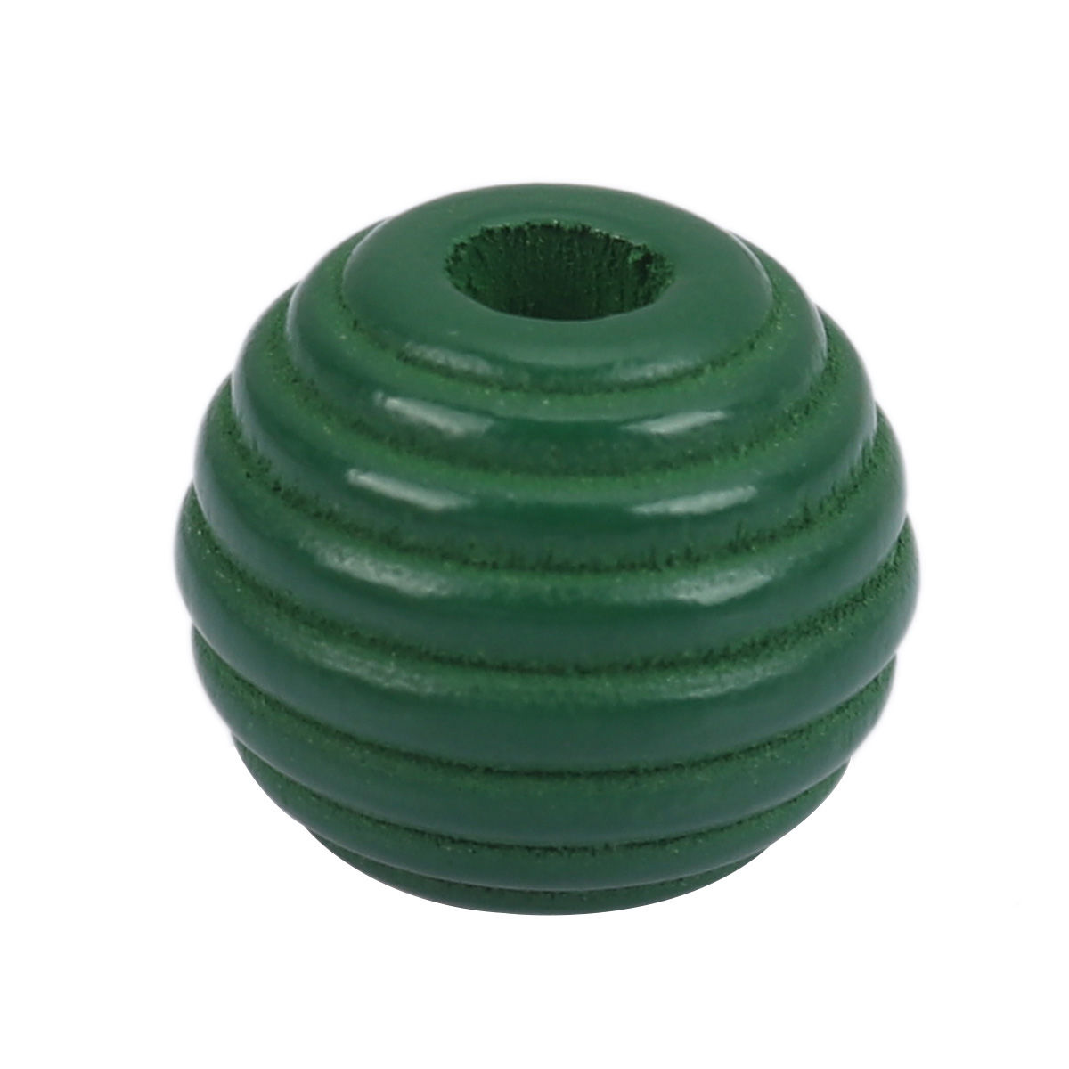 Imagen de Madera Espaciador Cuentas Óvalo Verde Oscuro Raya Patrón Aprox 18mm x 17mm, Agujero: Aprox 3.7mm, 25 Unidades