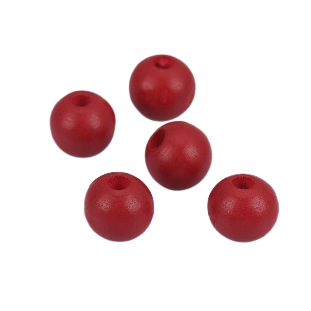 Picture of Natural Wood Spacer Beads Round Dark Red About 10mm Dia., Hole: Approx 3.1mm, 200 PCs