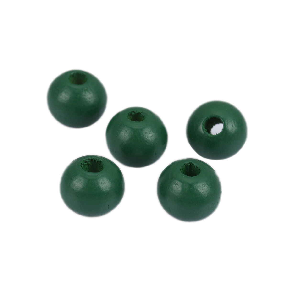 Imagen de Madera Espaciador Cuentas Ronda Verde Oscuro Aprox 10mm Dia, Agujero: Aprox 3.1mm, 200 Unidades