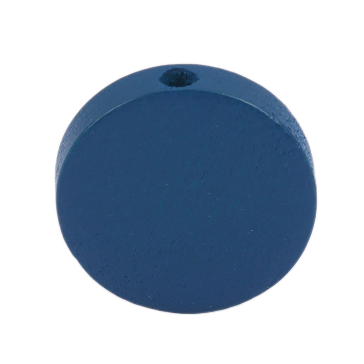 Picture of Natural Wood Spacer Beads Flat Round Royal Blue About 15mm Dia., Hole: Approx 1.2mm, 50 PCs