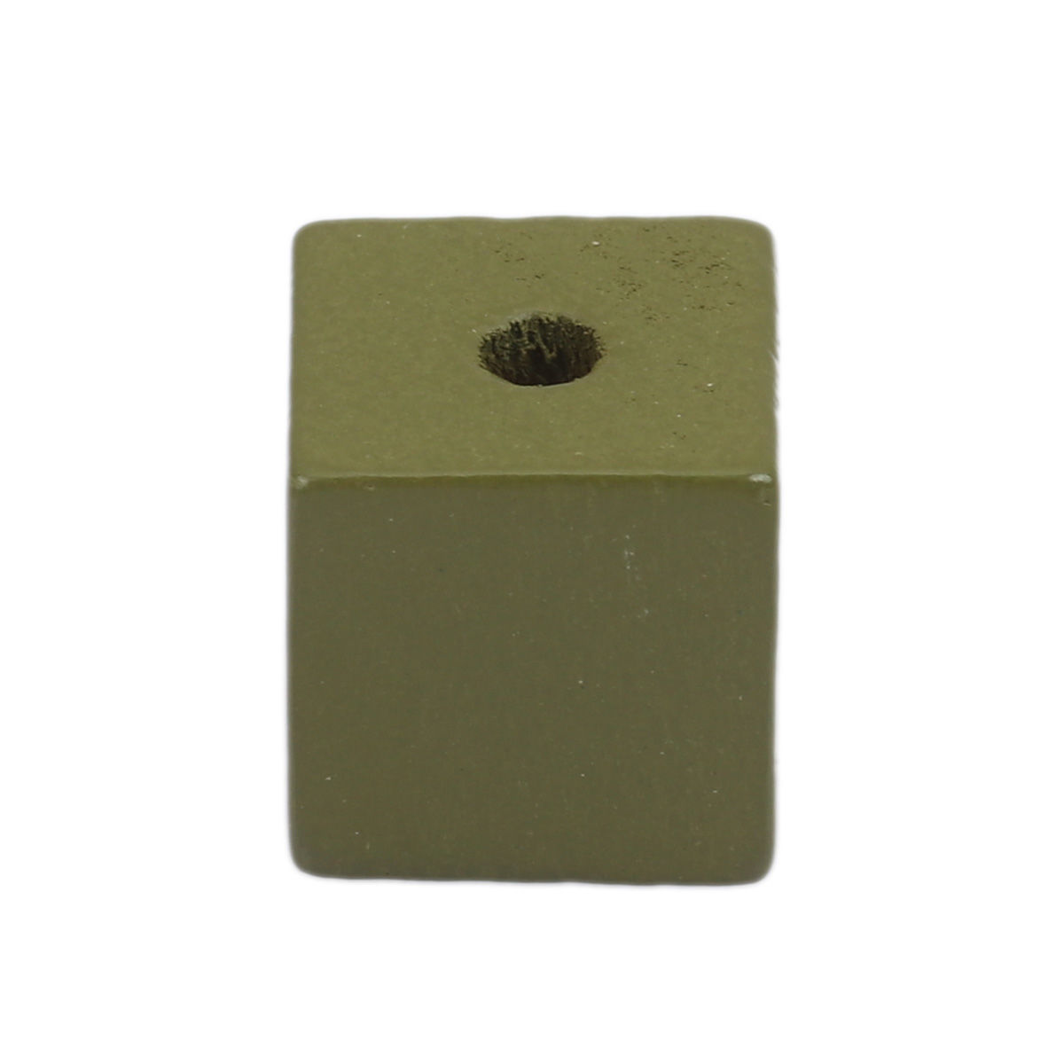 Picture of Natural Wood Spacer Beads Square Army Green About 15mm x 15mm, Hole: Approx 3.5mm, 25 PCs