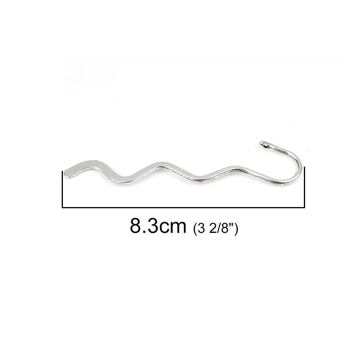 Imagen de Zamak Marcadores de libro Ola Argentado 8.3cm x 1.9cm, 20 Unidades