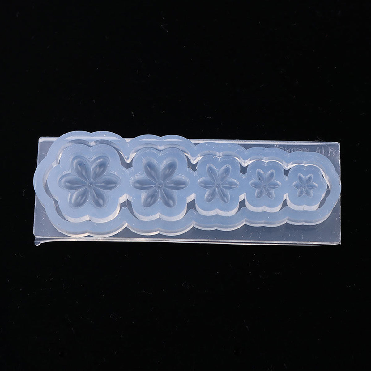 Picture of Silicone Resin Mold For Jewelry Making Rectangle Transparent Clear Flower 6.5cm x 2.2cm, 1 Piece