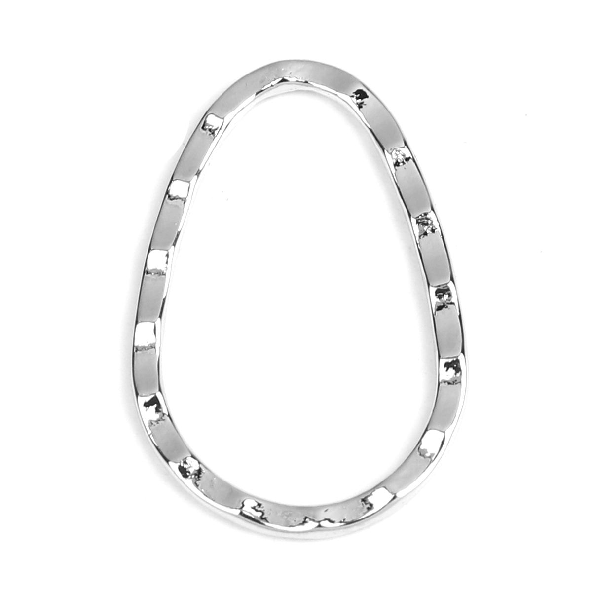 Picture of Zinc Based Alloy Connectors Irregular Silver Plated 4cm x 2.7cm, 10 PCs