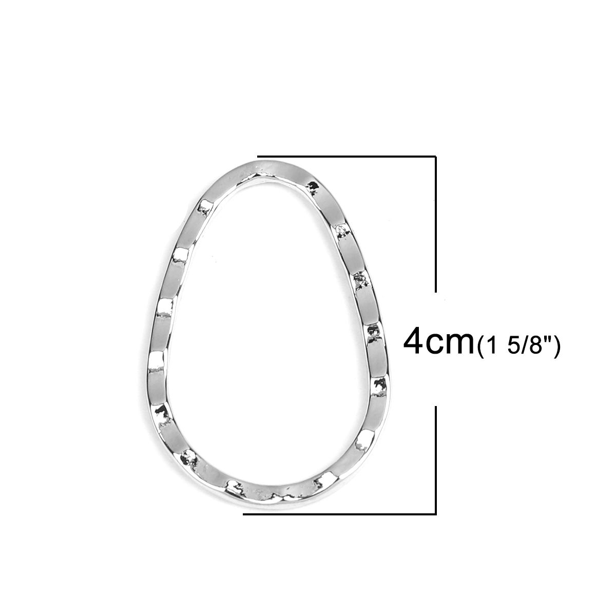 Picture of Zinc Based Alloy Connectors Irregular Silver Plated 4cm x 2.7cm, 10 PCs