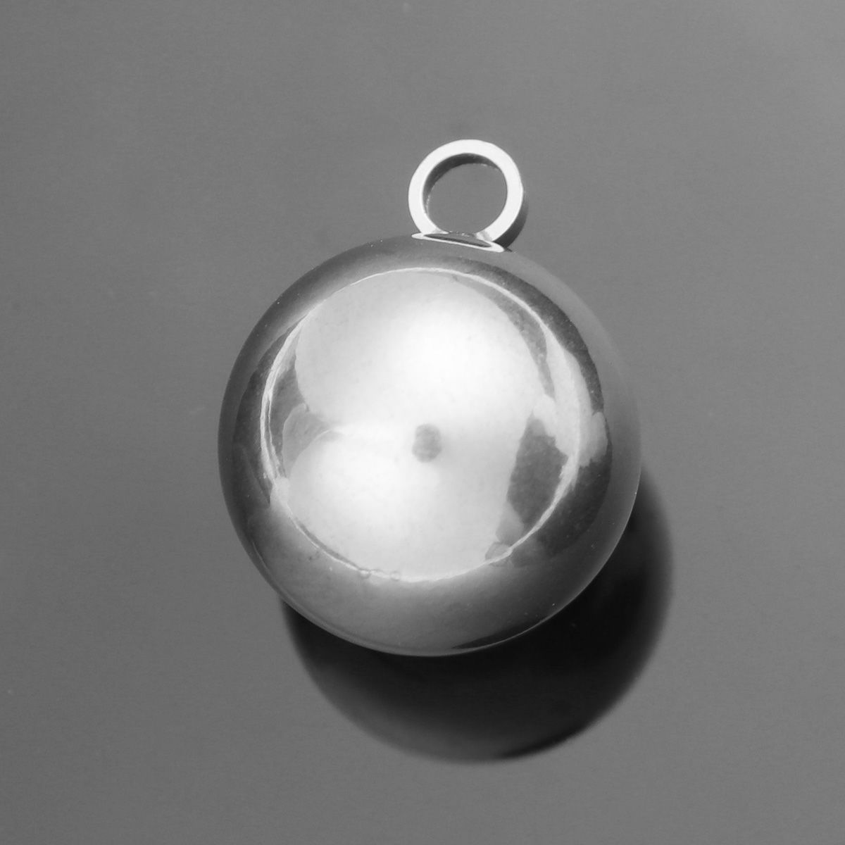 Imagen de 304 Acero Inoxidable Colgantes Charms Ronda Tono de Plata 15mm x 12mm, 10 Unidades