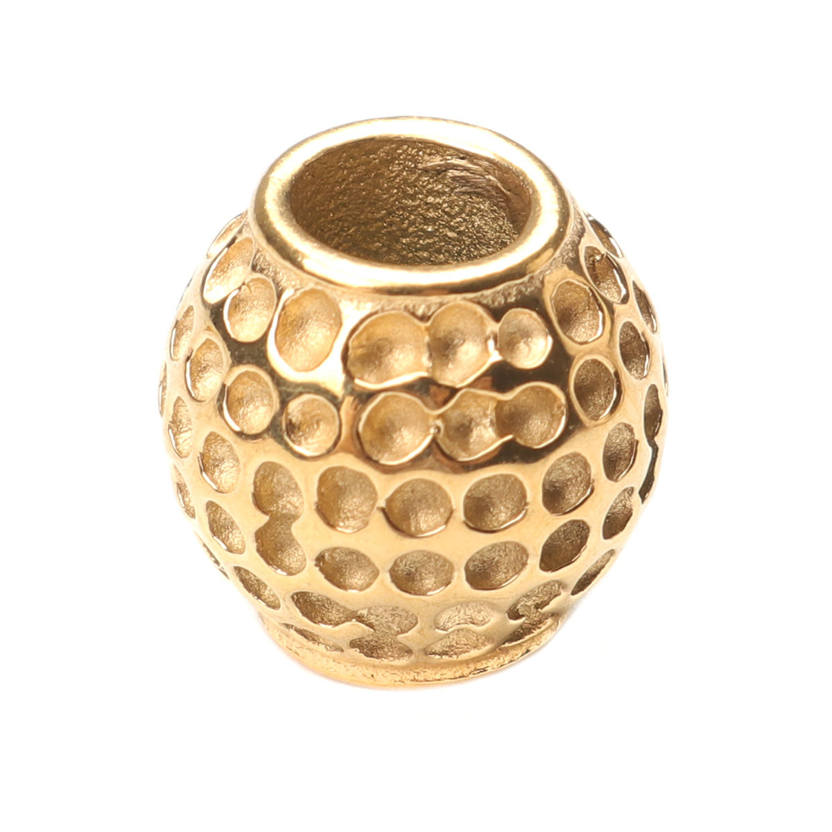 Imagen de 1 Unidad Recubrimiento al Vacío PVD Ecológico 304 Acero Inoxidable Cuentas Para Hacer Joyas De Bricolaje Chapado en Oro Barril (Apta ss2 Puntiagudo Fondo Rhinestone) 11mm Diámetro, Agujero: Aprox 5mm