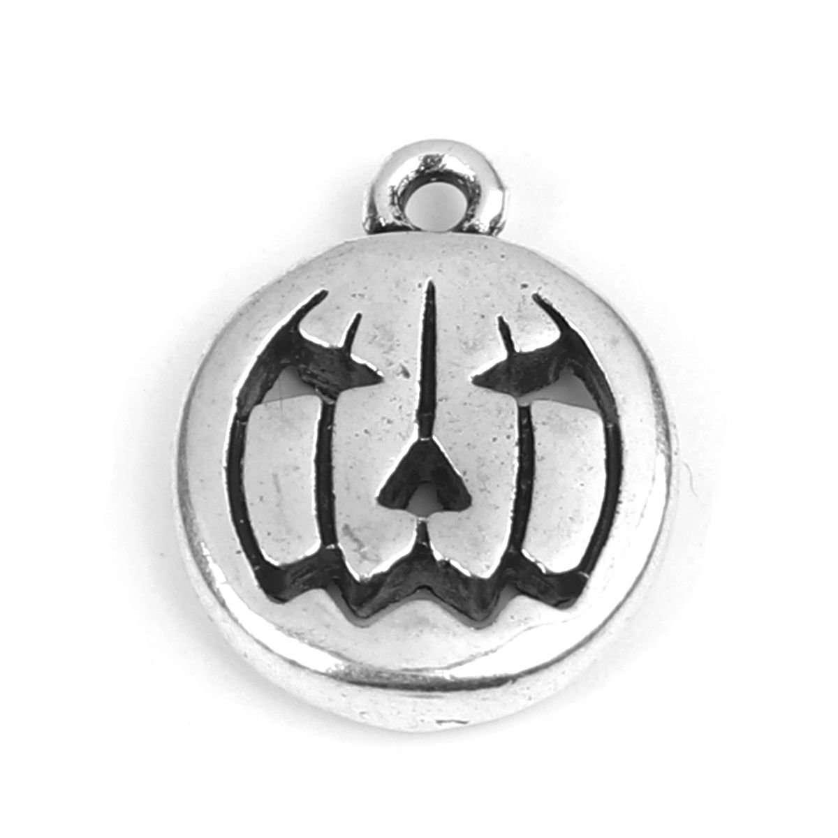 Picture of Zinc Based Alloy Halloween Charms Pumpkin Antique Silver Color Hollow 19mm x 15mm, 10 PCs