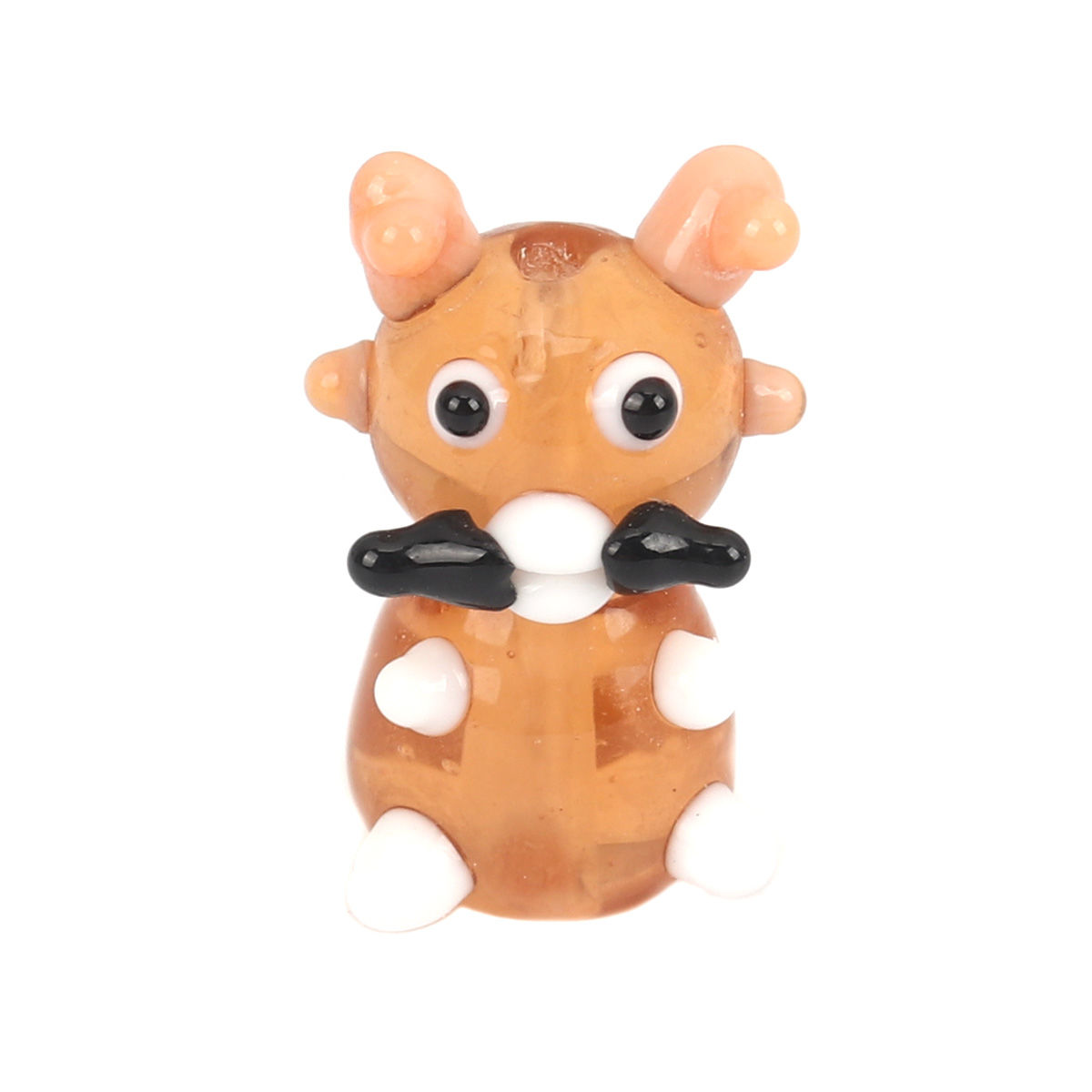 Picture of Lampwork Glass Beads Deer Animal Coffee About 23mm x 13mm, Hole: Approx 1.8mm, 2 PCs