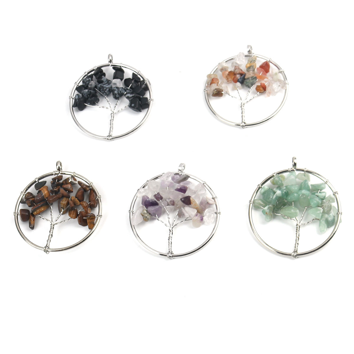 Изображение (Сорт A) Аметист ( Природный ) Подвески Серебряный Тон Фиолетовый Круглые Дерево ажурная резьба 5.7см x 5.2см, 1 ШТ