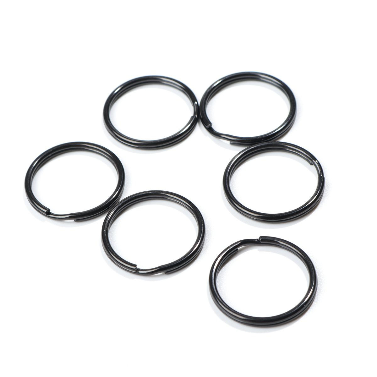 Picture of 10 PCs 25mm Dia., 1.3mm(16 gauge) Vacuum Plating 304 Stainless Steel Double Split Jump Rings Findings For Jewelry Making Gunmetal Round