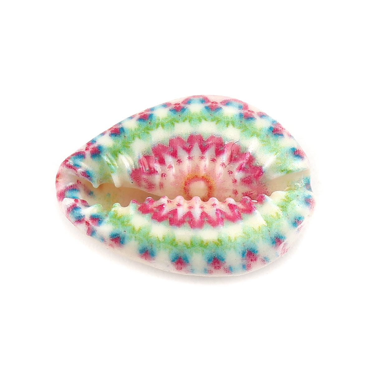Picture of Natural Shell Loose Beads Conch/ Sea Snail Multicolor Flower Pattern About 25mm x 17mm-18mm x 14mm, 10 PCs