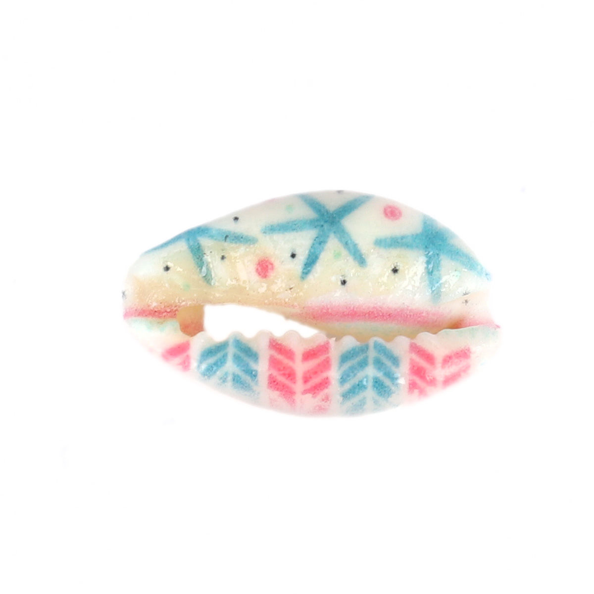 Picture of Natural Shell Loose Beads Conch/ Sea Snail Multicolor Starfish Pattern About 20mm x 13mm-16mm x 12mm, 10 PCs