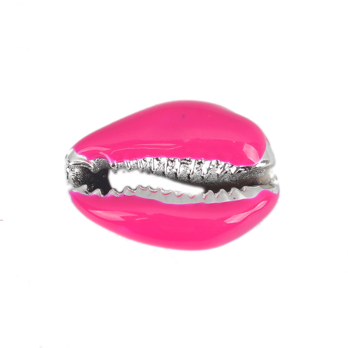 Picture of Natural Shell Loose Beads Conch/ Sea Snail Silver Fuchsia About 24mm x 16mm-17mm x 13mm, 5 PCs