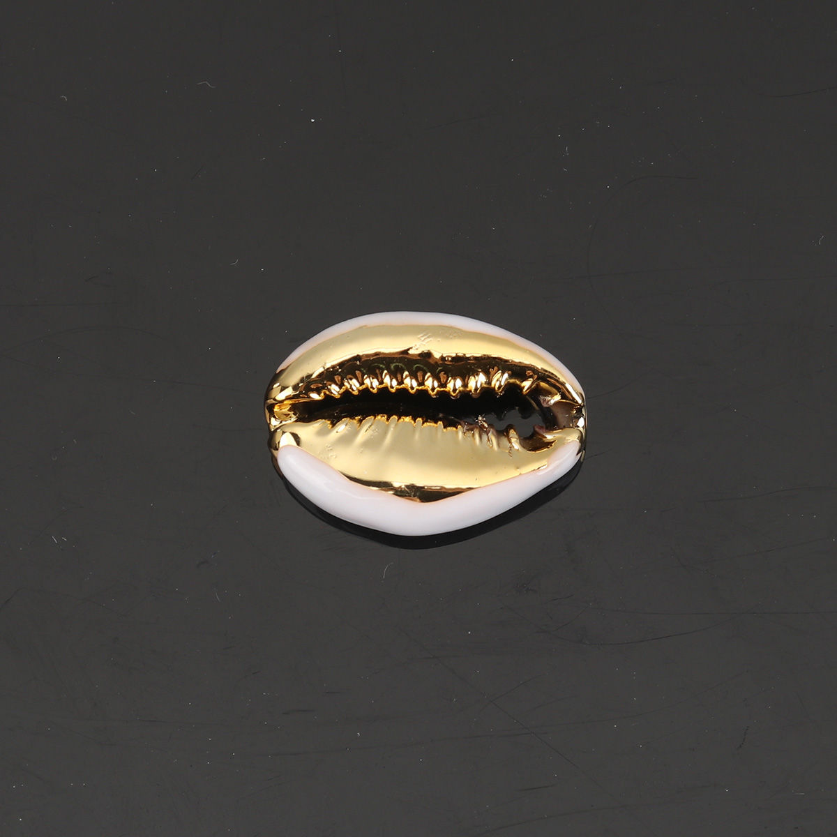 Picture of Natural Shell Loose Beads Conch/ Sea Snail Golden White About 24mm x 16mm-17mm x 13mm, 5 PCs