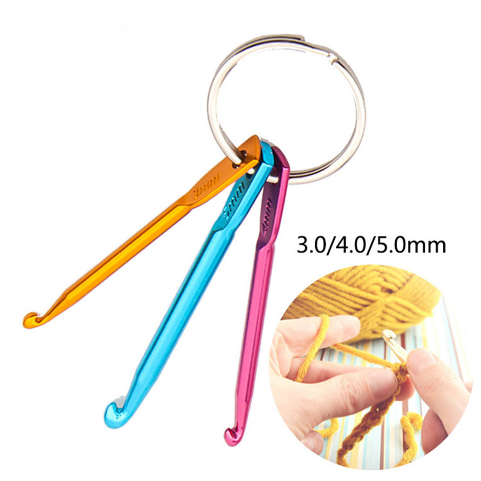 Picture of 3mm - 5mm Aluminum Crochet Hooks Needles Mixed Color 1 Set ( 3 PCs/Set)