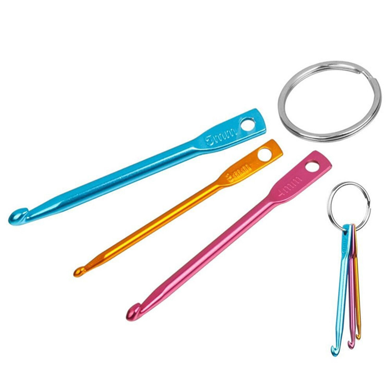 Picture of 3mm - 5mm Aluminum Crochet Hooks Needles Mixed Color 1 Set ( 3 PCs/Set)