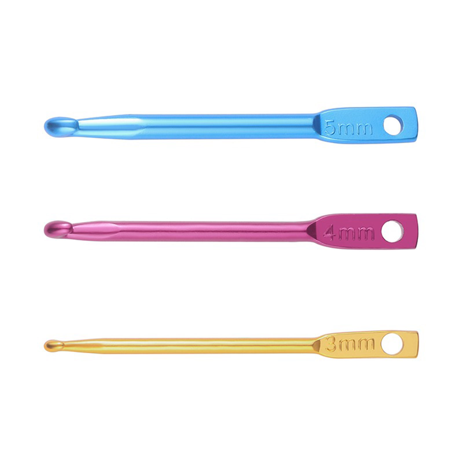 Picture of 3mm - 5mm Aluminum Crochet Hooks Needles Mixed Color 1 Set ( 3 PCs/Set)