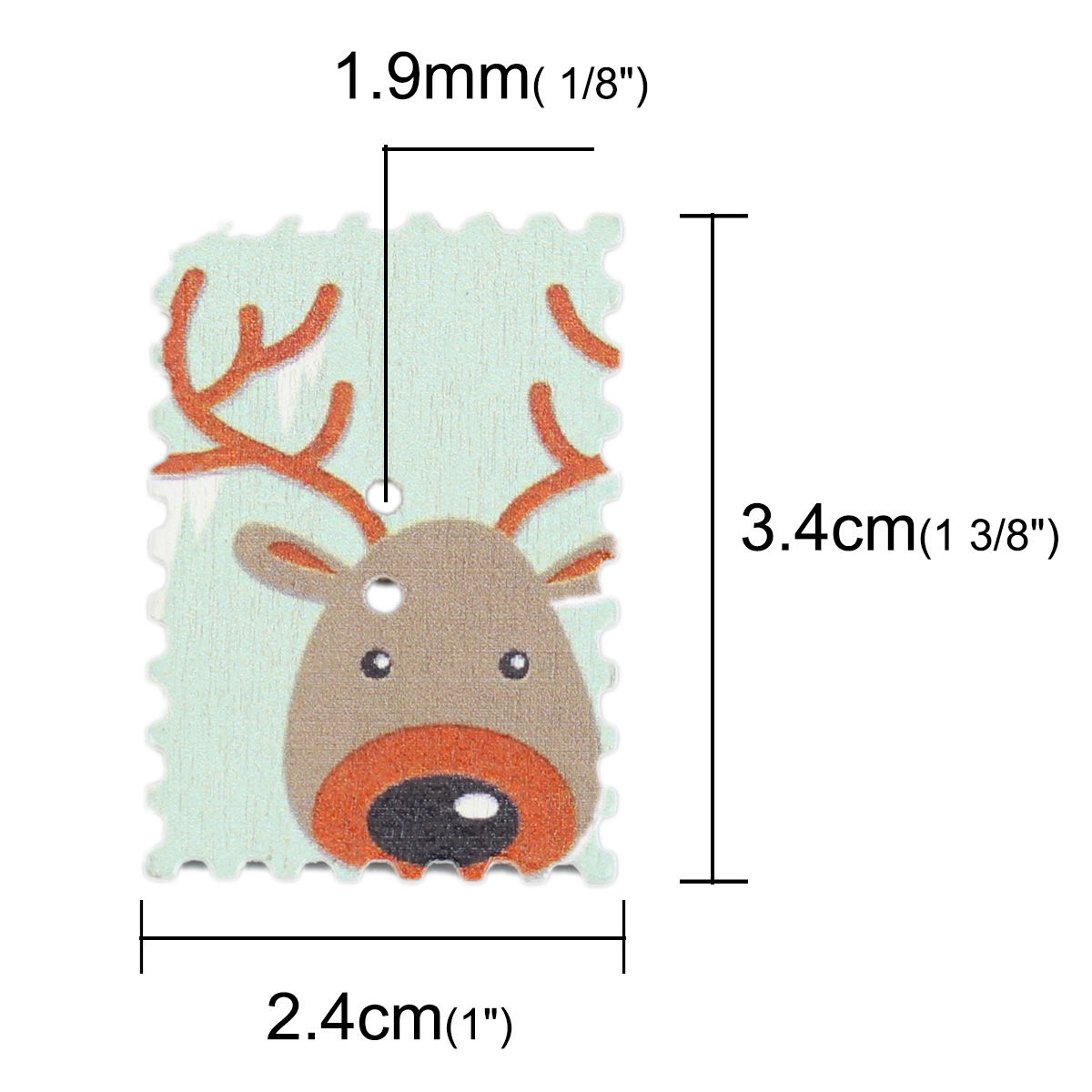 Imagen de Madera Botón de Costura Scrapbooking Dos Agujeros Sello Al Azar Muñeco de nieve Navidad 3.4cm x 2.4cm, 25 Unidades