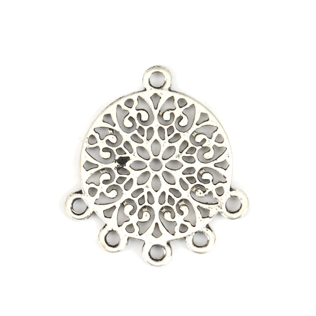 Imagen de Zamak Conectores Ronda Plata Antigua Filigrana 23mm x 21mm, 20 Unidades