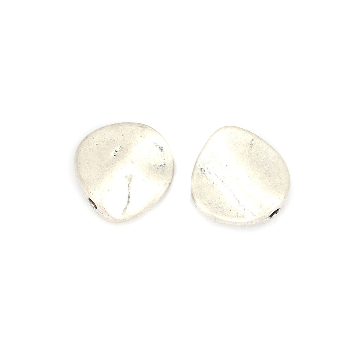 Picture of Zinc Based Alloy Spacer Beads Oval Antique Silver Color Filled About 15mm x 15mm, Hole: Approx 1.6mm, 5 PCs