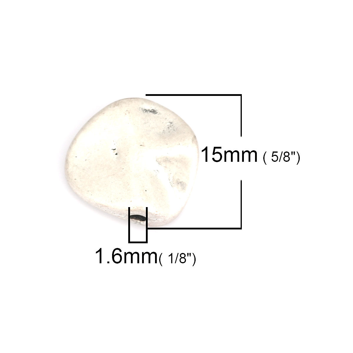 Picture of Zinc Based Alloy Spacer Beads Oval Antique Silver Color Filled About 15mm x 15mm, Hole: Approx 1.6mm, 5 PCs