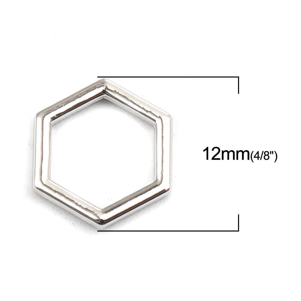 Image de Connecteurs en Alliage de Zinc Ruche Plaqué Platine Véritable Hexagone Creux 12mm x 10mm, 10 Pcs