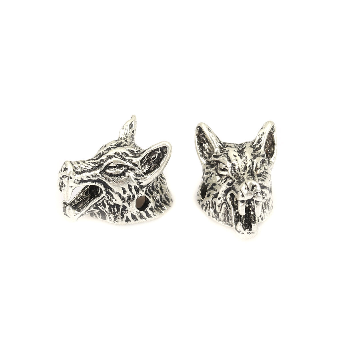 Imagen de Zamak Cuentas Lobo Plata Antigua Aprox 17mm x 11mm, Agujero: Aprox 1.8mm, 10 Unidades