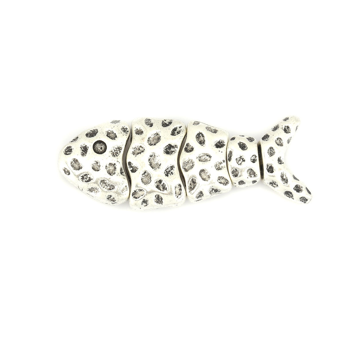 Imagen de Zamak Cuentas Pez Plata Antigua Punto (Apta ss7 Rhinestone) Aprox 45mm x 15mm, Agujero: Aprox 1.5mm, 5 Juegos