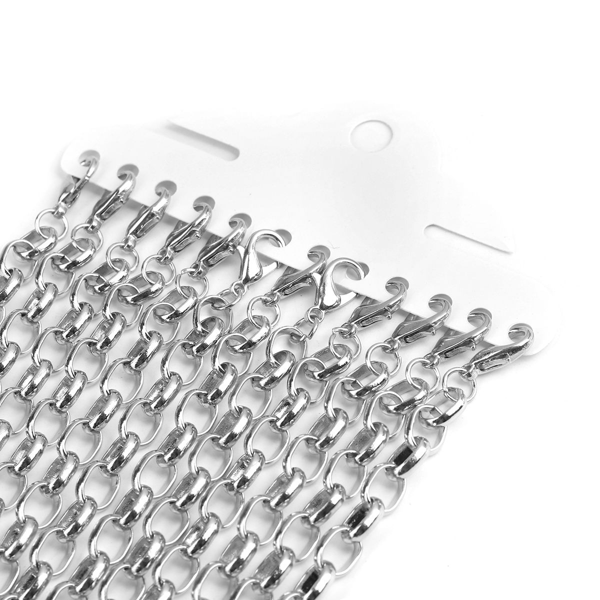 Picture of Zinc Based Alloy Link Cable Chain Lobster Clasp Bracelets Silver Tone 20cm(7 7/8") long, 12 PCs
