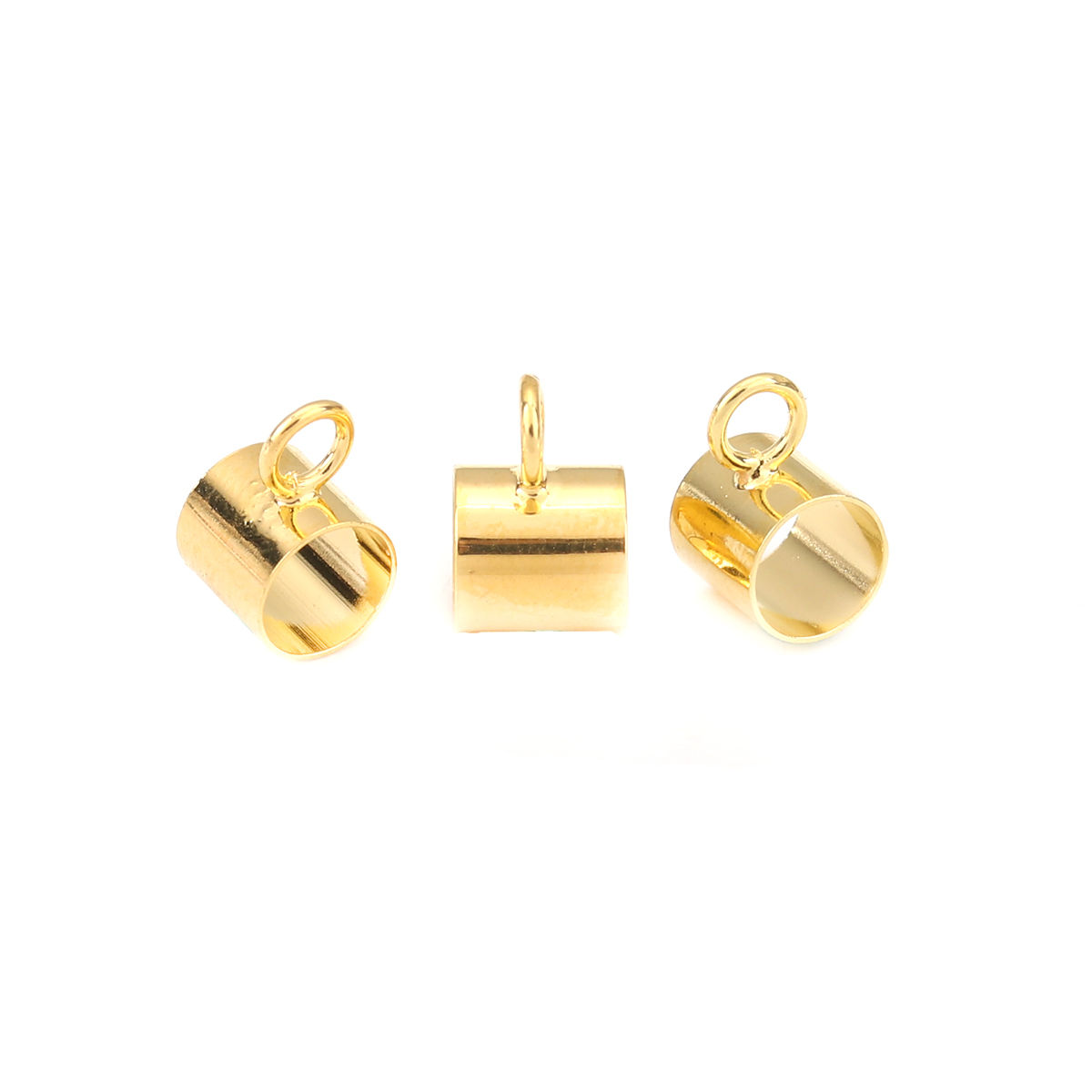 Immagine di Ottone Perline Bails Cilindrico Oro Placcato 10mm x 6mm, 10 Pz