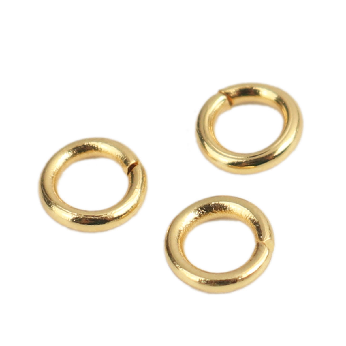 Picture of 50 PCs 4mm Dia., 0.8mm(20 gauge) Stainless Steel Open Jump Rings Findings For Jewelry Making Gold Plated Circle Ring