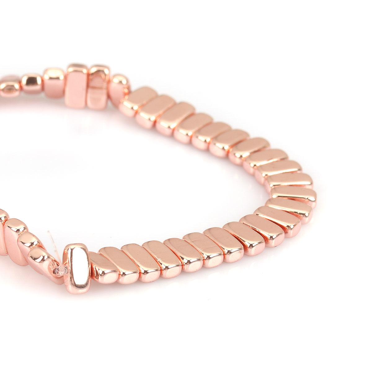 Picture of (Grade B) Hematite ( Natural ) Beads Rectangle Rose Gold About 8mm x 4mm, Hole: Approx 1mm, 41.5cm(16 3/8") long, 1 Strand (Approx 103 PCs/Strand)