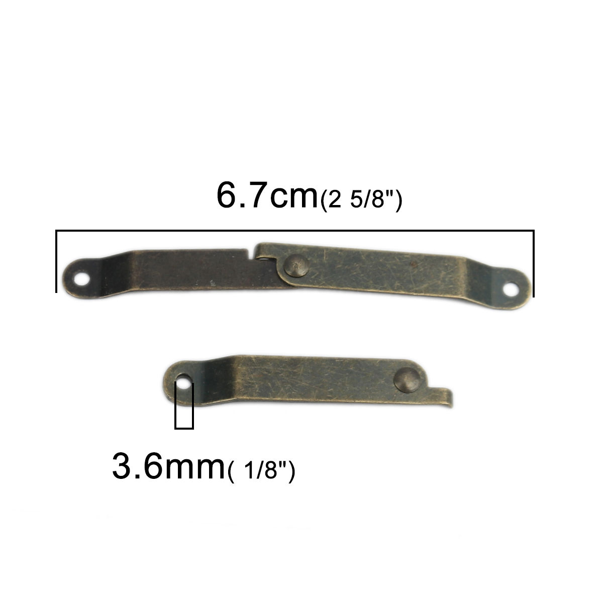Picture of Iron Based Alloy Cabinet Box Lock Catch Latches Antique Bronze 6.7cm x 1.1cm, 10 PCs