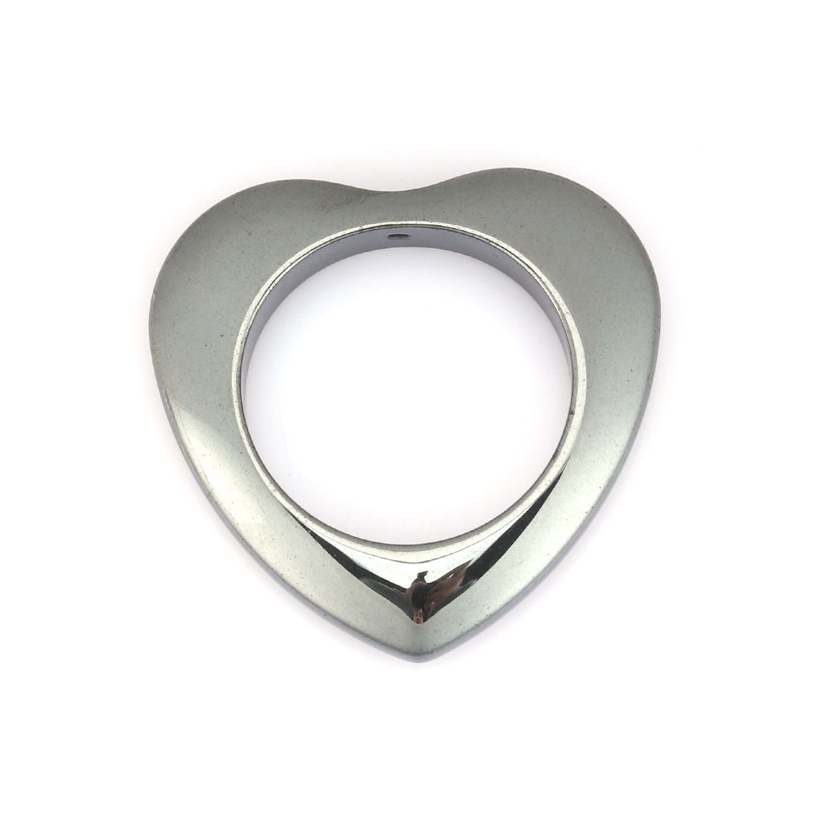 Picture of (Grade A) Hematite ( Natural ) Pendants Gunmetal Heart Hollow 3.6cm x 3.5cm, 1 Piece
