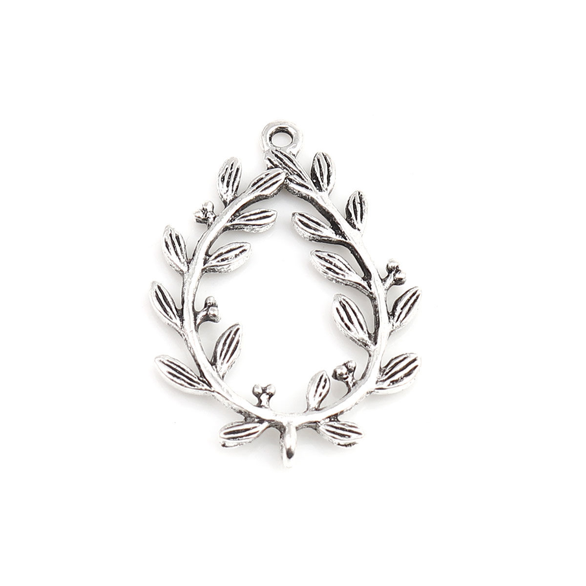 Picture of Zinc Based Alloy Connectors Drop Antique Silver Color Branch Hollow 3.2cm x 2.3cm, 10 PCs