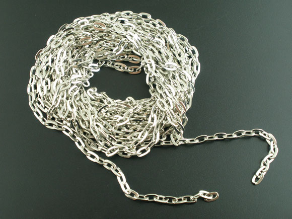 Bild von Eisen(Legierung) Gliederkette Kette Silberfarben 7x4mm, 4 Meter