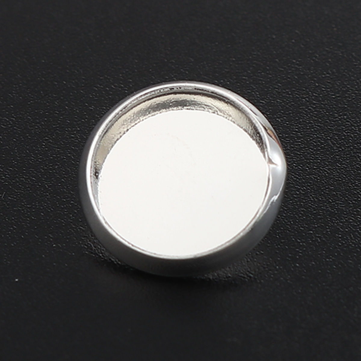 Bild von Zinklegierung Cabochon Fassung Rund Versilbert (für 10mm) 12mm D., 20 Stück