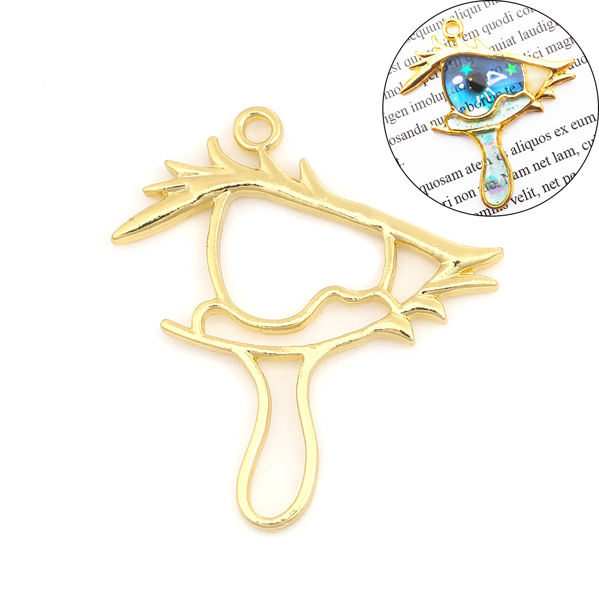 Picture of Zinc Based Alloy Open Back Bezel For Resin Rose Gold Eye 42mm x 41mm, 5 PCs