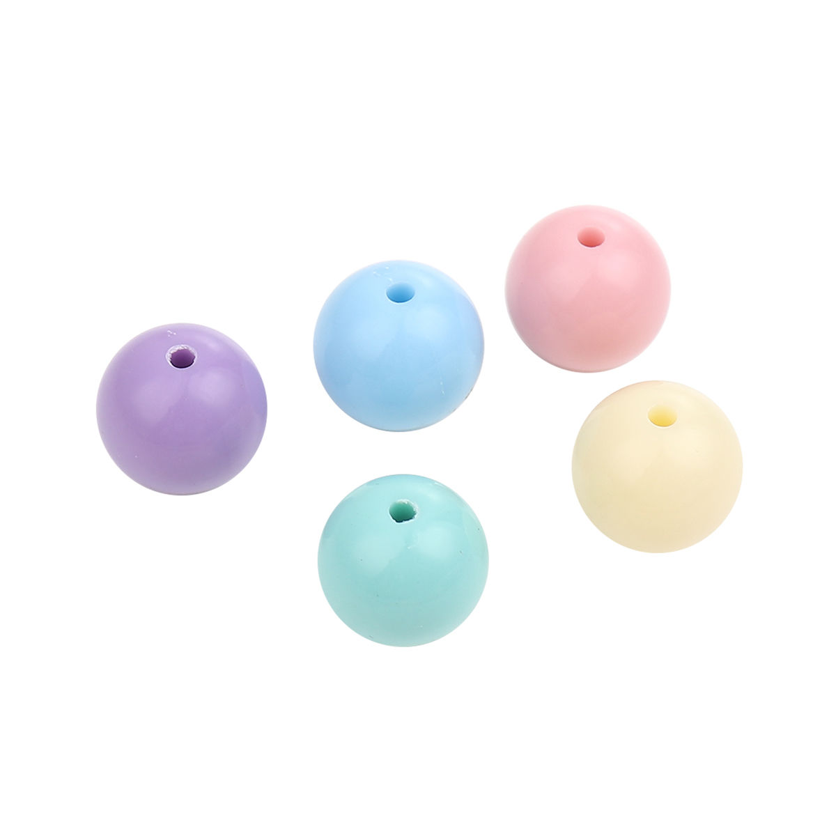 Picture of Acrylic Beads Round At Random Mixed About 10mm Dia., Hole: Approx 2.2mm, 200 PCs