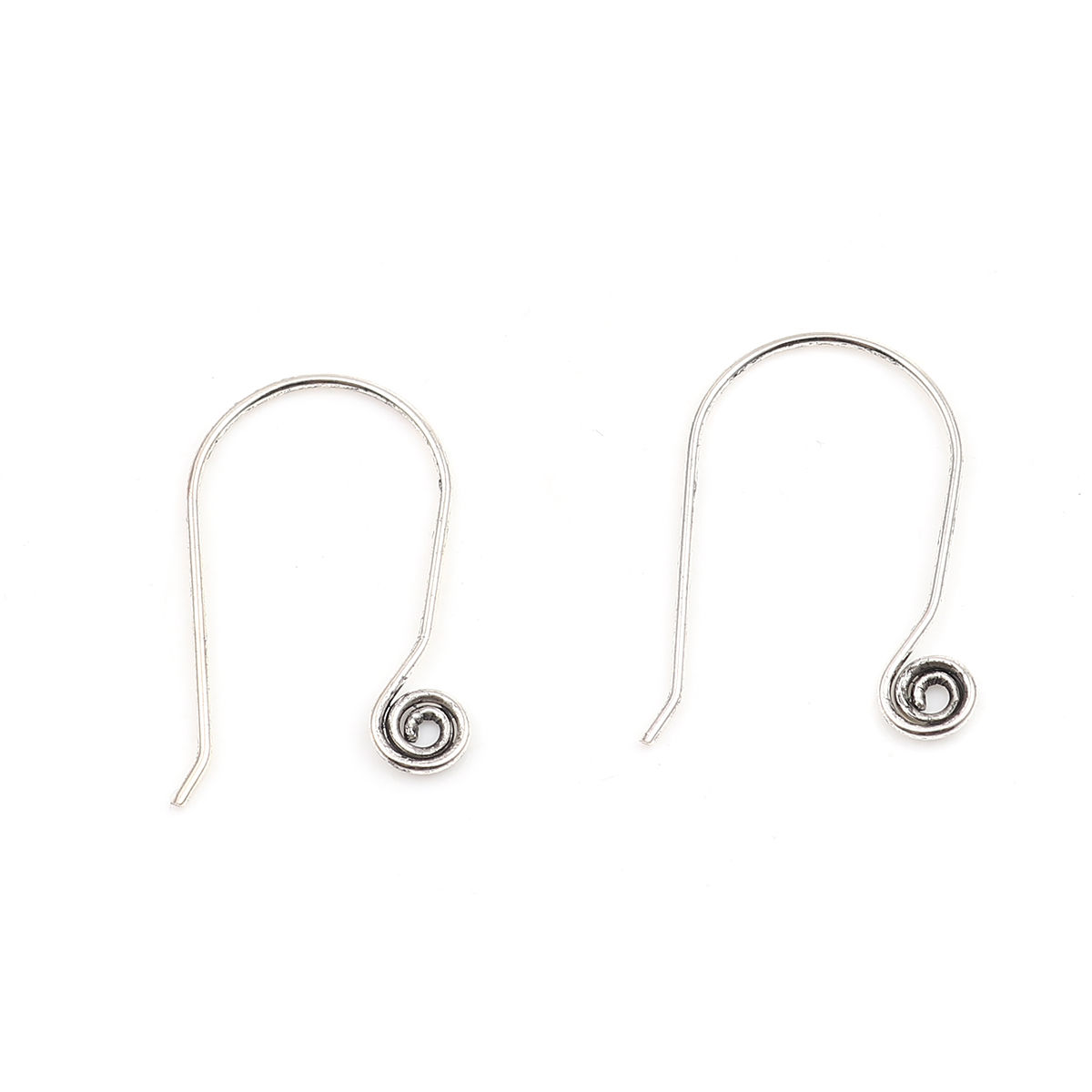 Bild von Zinklegierung Ohrring Ohr Haken Ohrringe U-Form Antiksilber M/Öse 28mm x 18mm, Drahtstärke: (20 gauge), 10 Stück