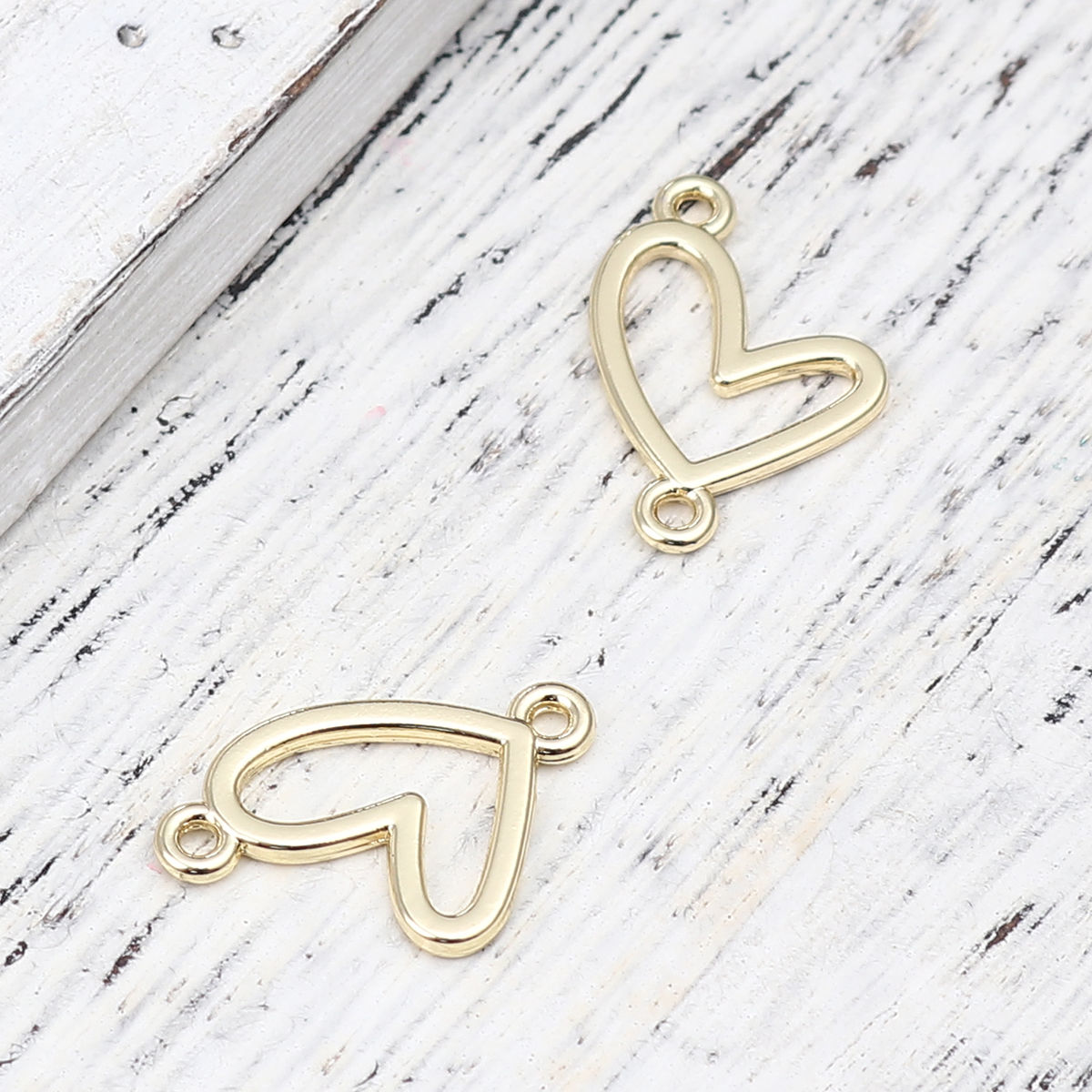 Bild von Zinklegierung Valentinstag Verbinder Herz Vergoldet 16mm x 13mm, 20 Stück
