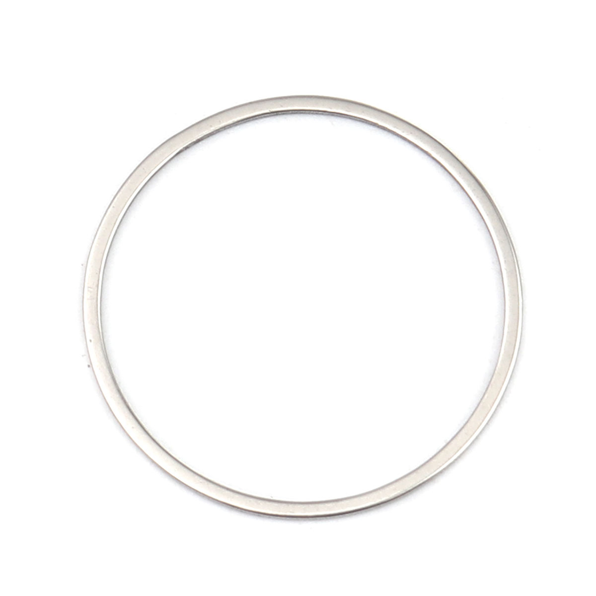Picture of 10 PCs 304 Stainless Steel Connectors Charms Pendants Silver Tone Circle Ring 30mm Dia.