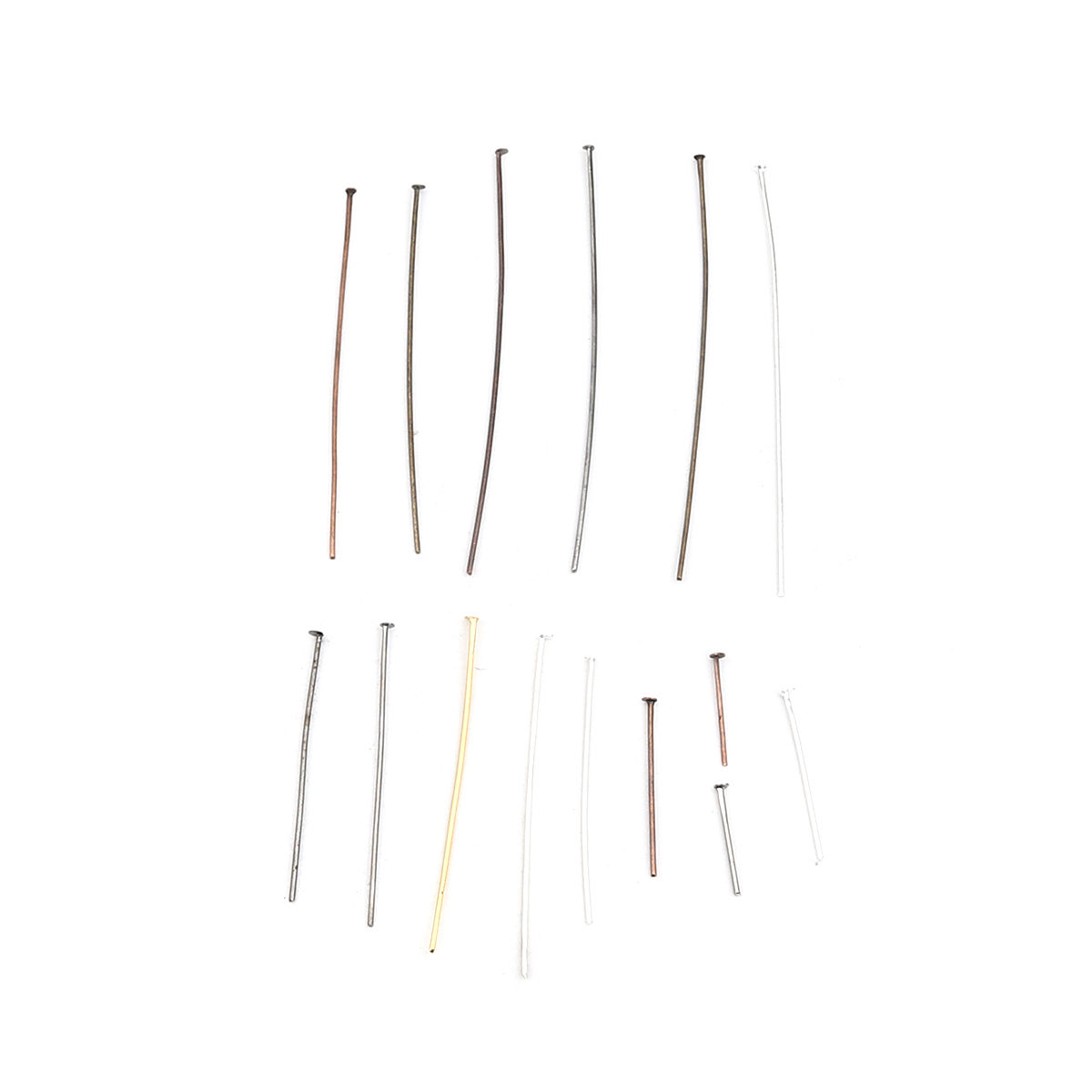 Picture of Iron Based Alloy Head Head Pins Silver Plated 4cm(1 5/8") long, 0.8mm, 1200 PCs