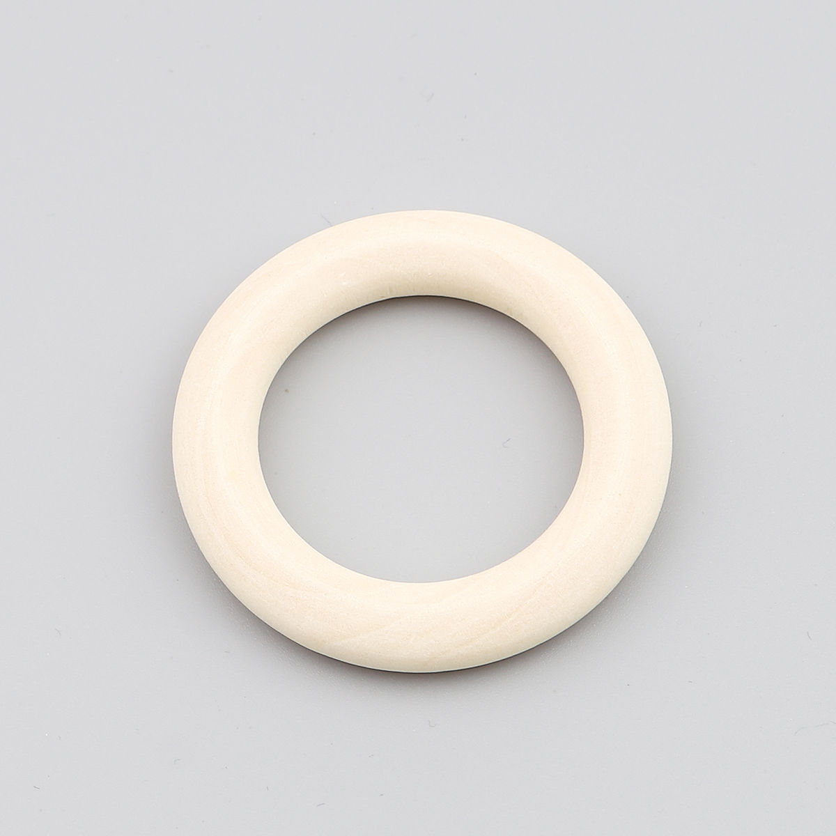 Picture of 50 PCs Natural Wood Connectors Charms Pendants Beige Circle Ring 20mm Dia.