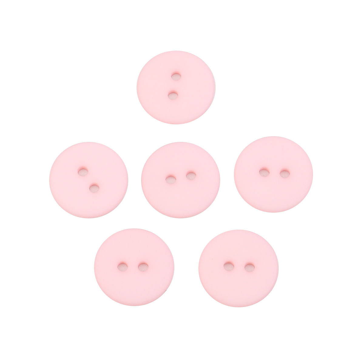 Picture of Resin Sewing Buttons Scrapbooking Two Holes Round Pink 20mm Dia, 100 PCs