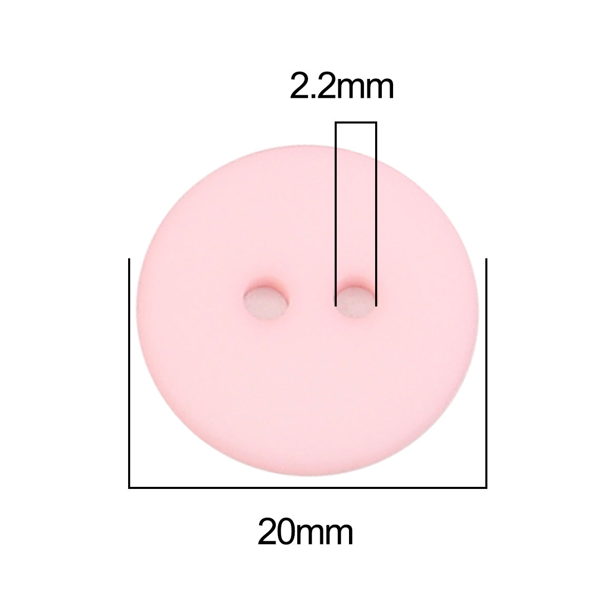 Picture of Resin Sewing Buttons Scrapbooking Two Holes Round Pink 20mm Dia, 100 PCs