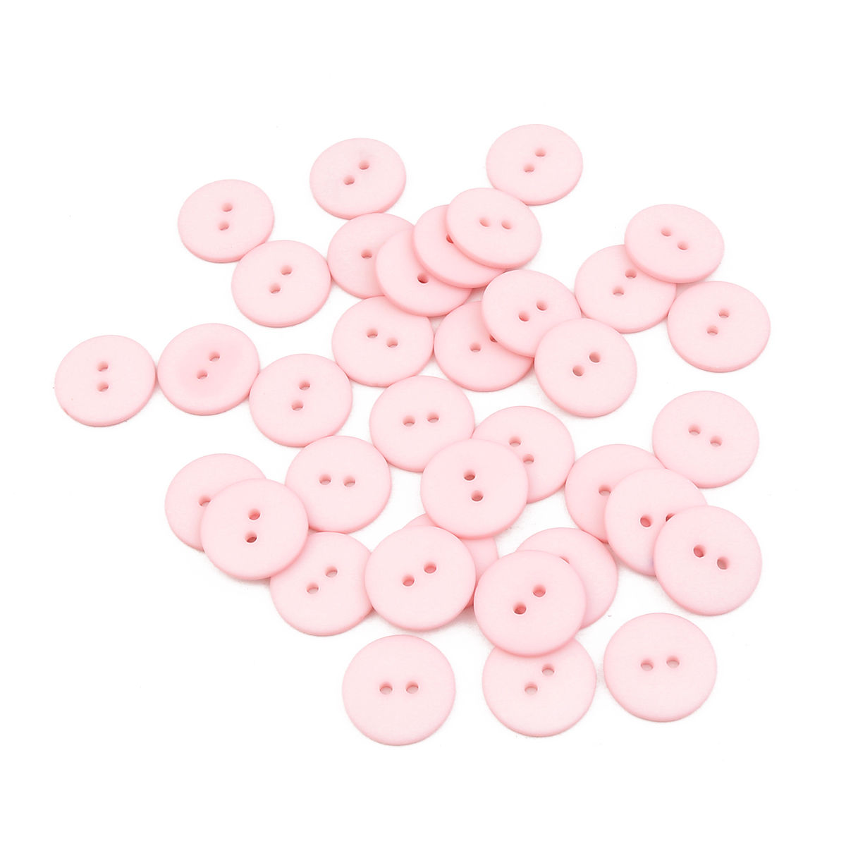 Picture of Resin Sewing Buttons Scrapbooking Two Holes Round Pink 20mm Dia, 100 PCs