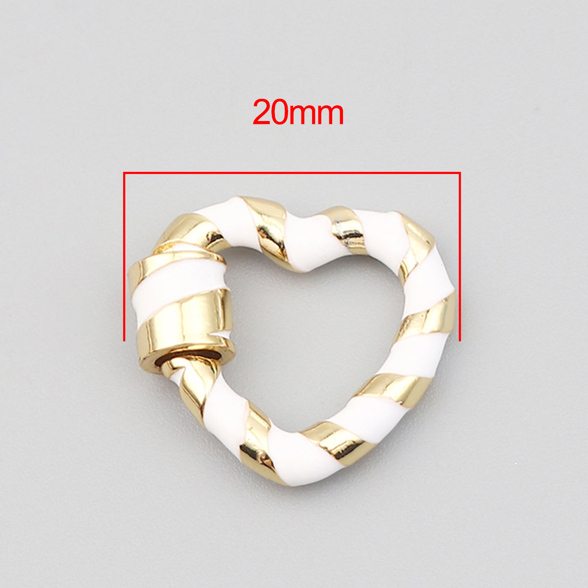 Bild von Zinklegierung Spannwirbel Halskette Armband Ringe Herz Vergoldet Zum Abschrauben 20mm x 18mm, 1 Stück