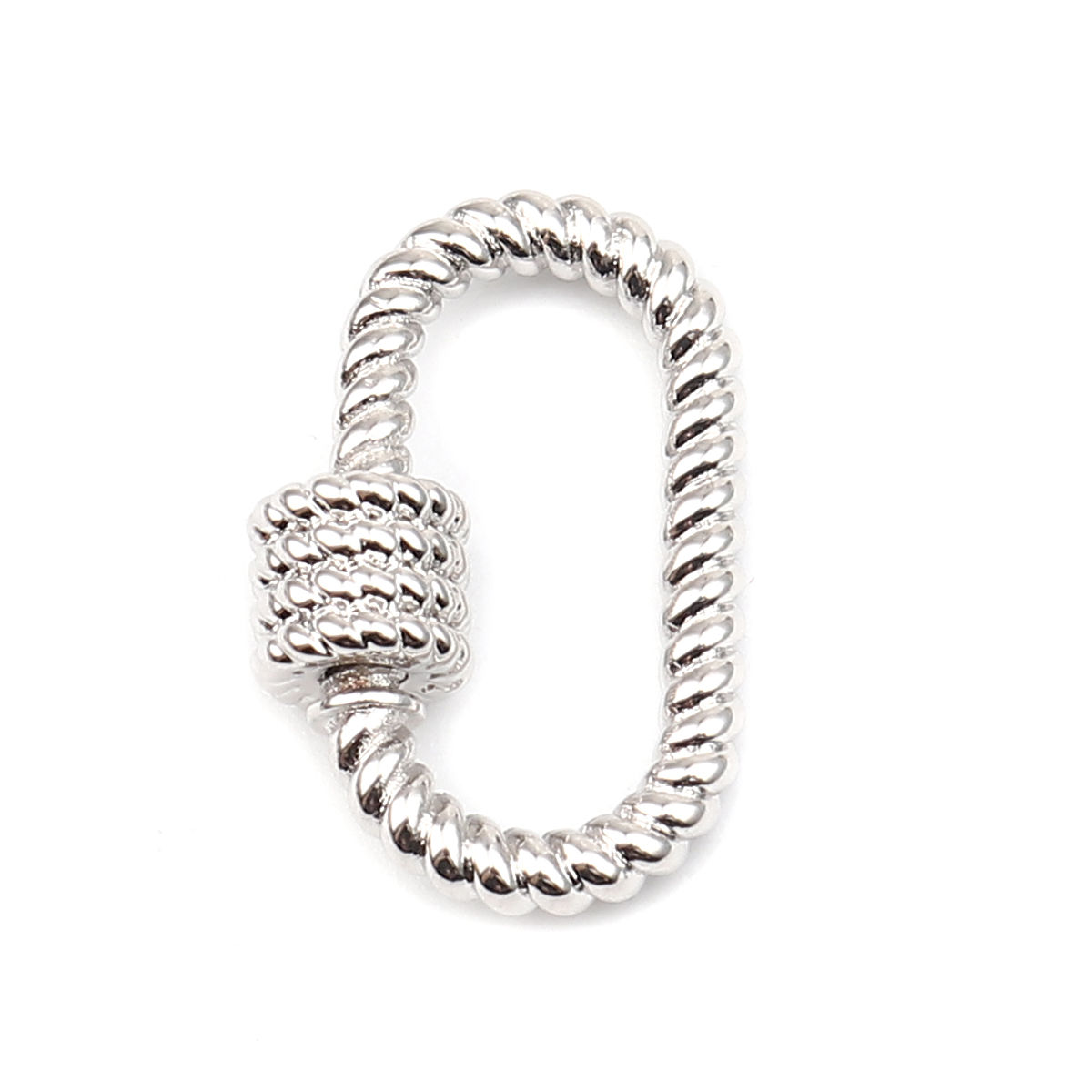 Bild von Zinklegierung Oval Silberfarbe Zum Abschrauben 29mm x 18mm, 1 Stück